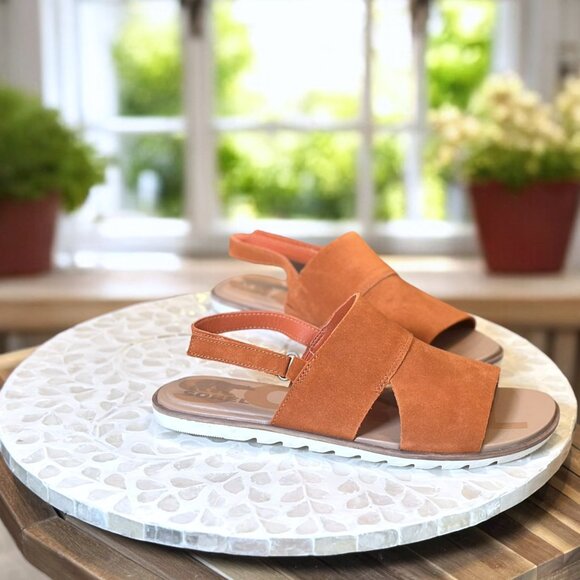 Sorel Ella II Slingback Sandals Women’s 9 UK7 EU40 Burnt Orange Suede NEW - Picture 3 of 11